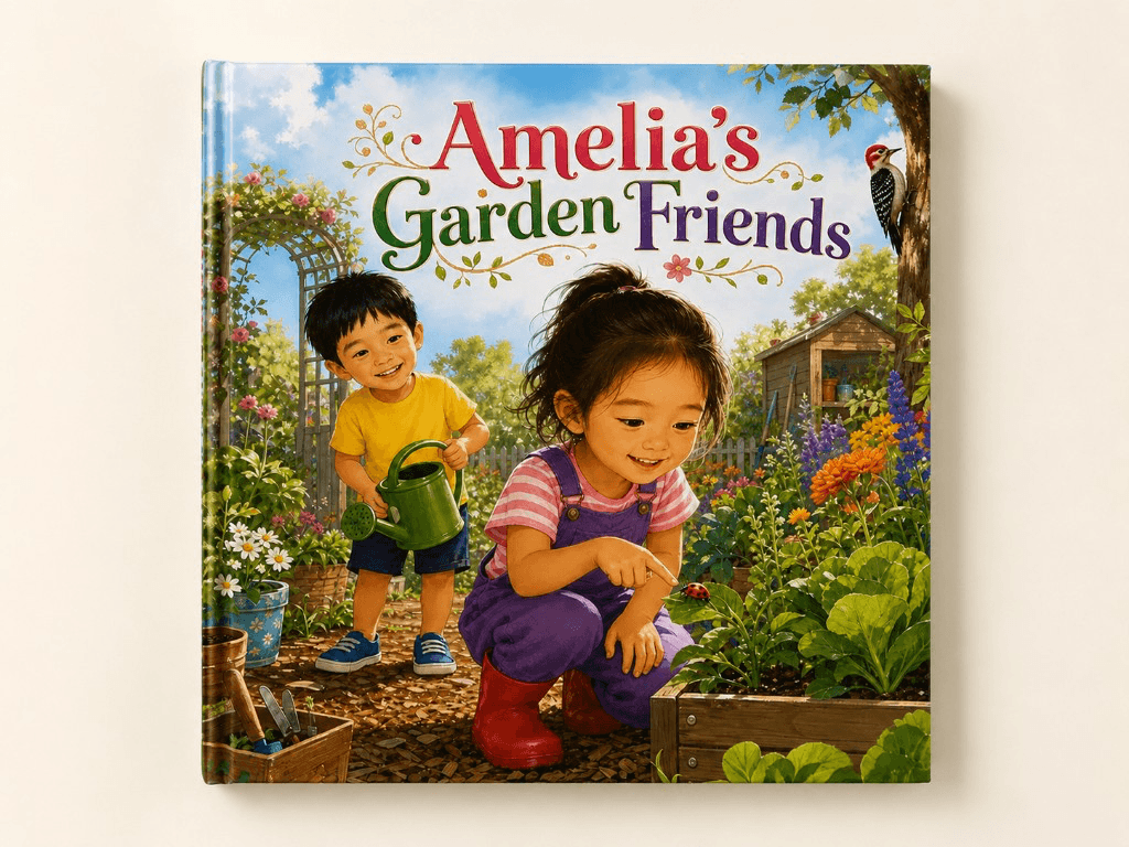 Amelia's Garden Friends — example Khrome keepsake hardcover